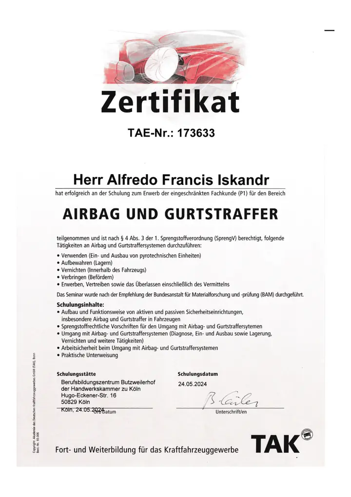 Airbag & Gurtstraffer